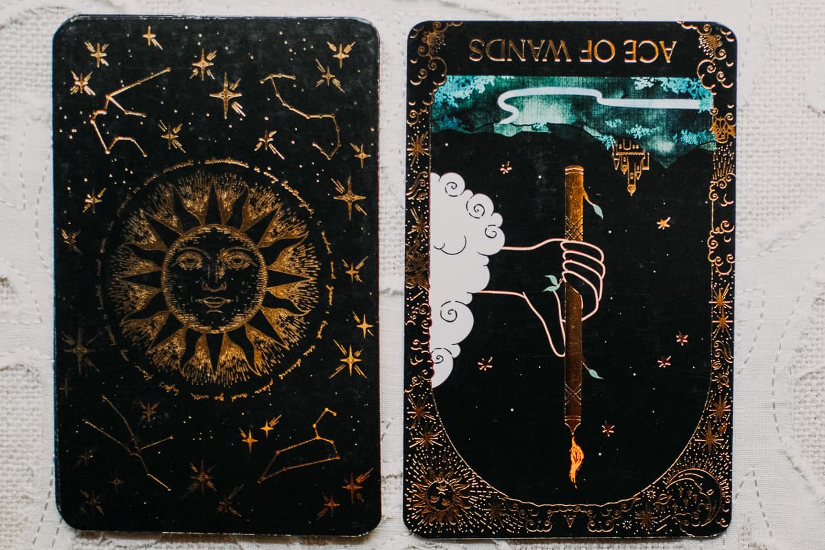 The Ace of Wands as feelings card in the reversed position. 